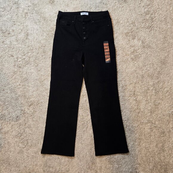 🖤New Nine West Black Stretch ButtonUp High Rise Straight Leg Cotton Blend Jeans - Picture 6 of 10
